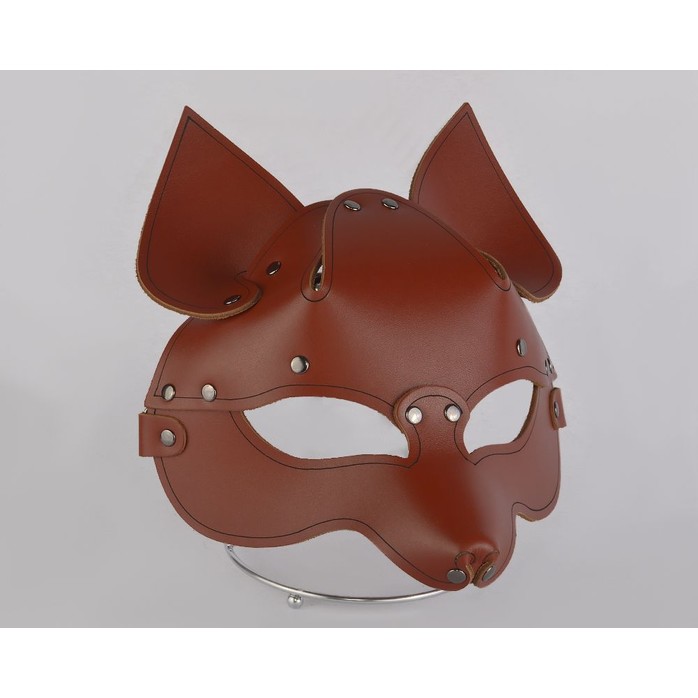 Коричневая кожаная маска Лиса - BDSM accessories