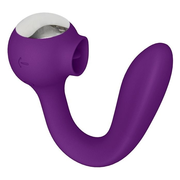 Фиолетовый универсальный вибратор Drago с язычком - 18,3 см