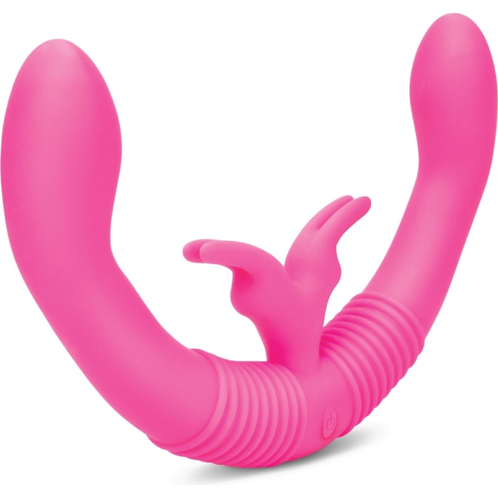 Розовый парный вибратор-кролик Together Vibes - 35,6 см