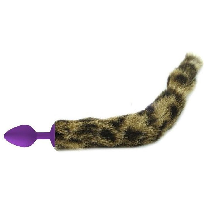 Фиолетовая анальная пробка с кошачьим хвостиком