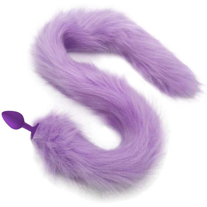 Фиолетовая пробка с пушистым сиреневым хвостиком