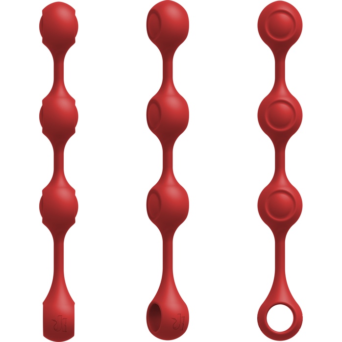 Красные утяжеленные анальные шарики Anal Essentials Weighted Silicone Anal Balls - 34,3 см - Kink. Фотография 3.