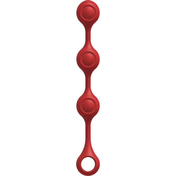 Красные утяжеленные анальные шарики Anal Essentials Weighted Silicone Anal Balls - 34,3 см - Kink