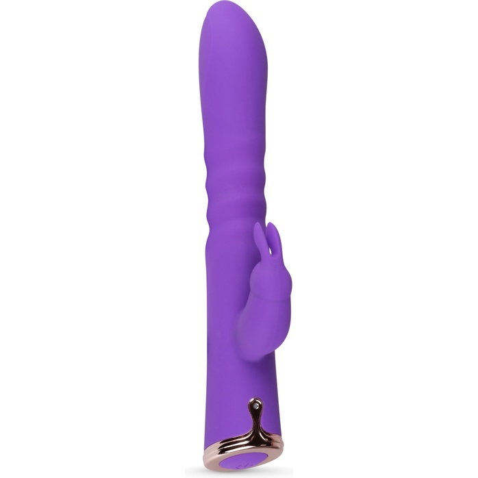 Фиолетовый вибратор-кролик The Queen Thrusting Vibrator - 29 см - Royals