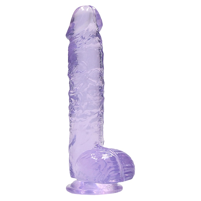 Фиолетовый фаллоимитатор Realrock Crystal Clear 6 inch - 17 см - RealRock