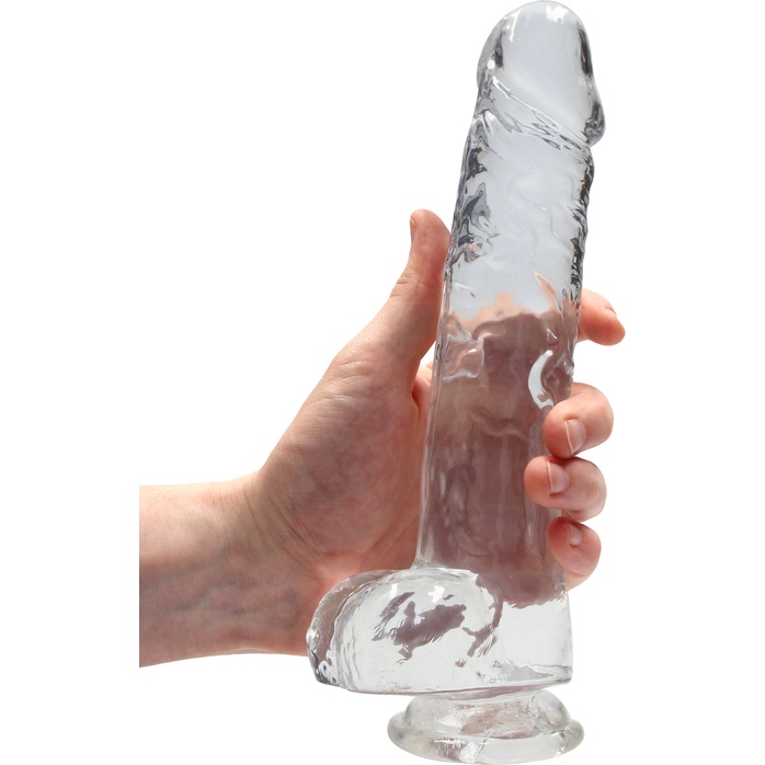 Прозрачный фаллоимитатор Realrock Crystal Clear 9 inch - 25 см - RealRock. Фотография 4.