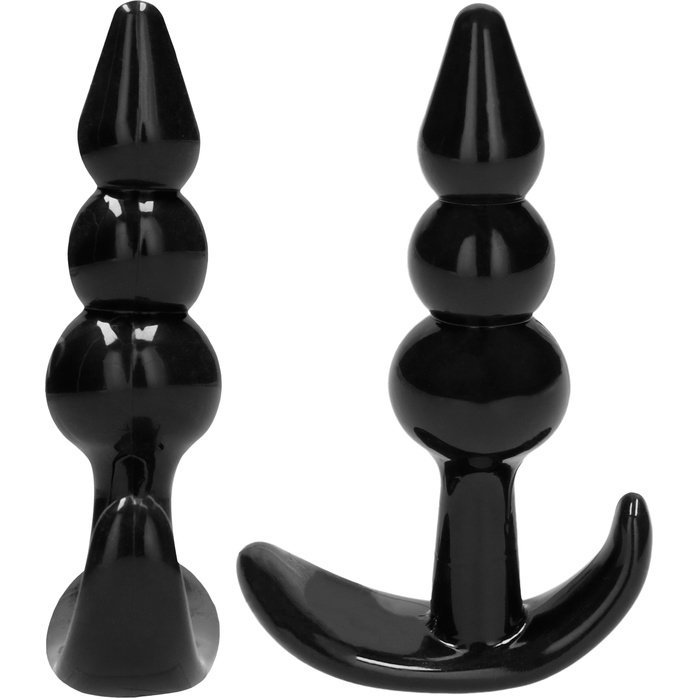 Набор из 4 черных анальных пробок N80 4-Piece Butt Plug Set - Sono. Фотография 6.