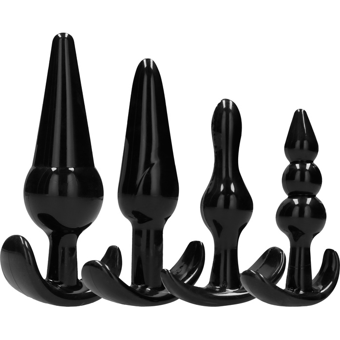 Набор из 4 черных анальных пробок N80 4-Piece Butt Plug Set - Sono