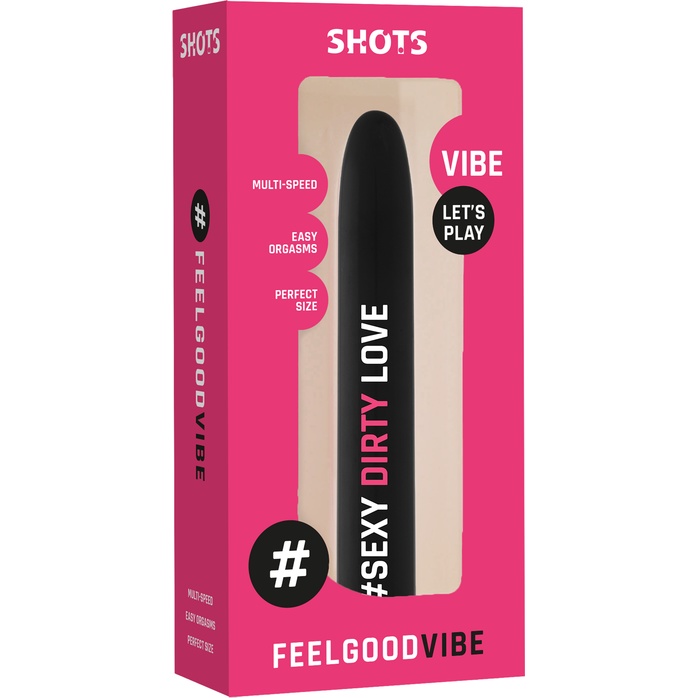 Черный гладкий вибромассажер Feelgood Vibe #Sexy dirty love - 17,2 см - Feelgood Vibe. Фотография 2.