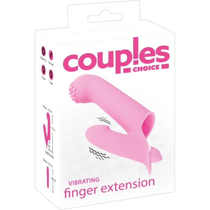 Нежно-розовая двойная вибронасадка на палец Vibrating Finger Extension - 17 см - You2Toys. Фотография 9.