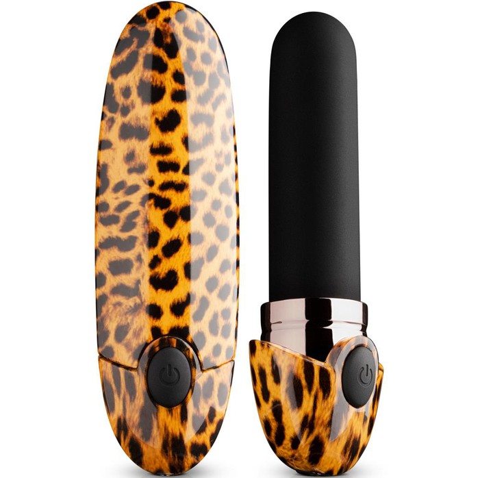 Леопардовый вибромассажер-помада Asha Lipstick Vibrator - 10 см - Panthra
