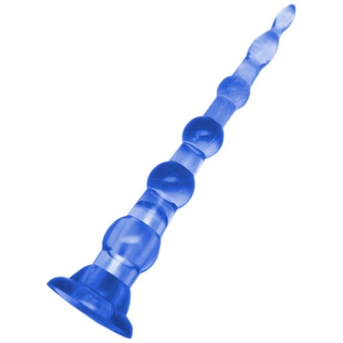 Синяя анальная цепочка с пулькой EROTICON PYRAMID GELS - 21,5 см