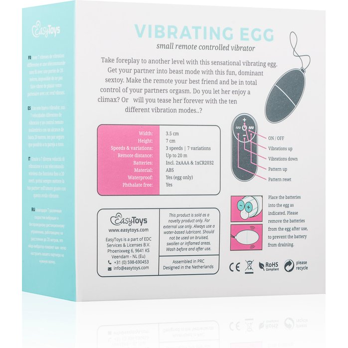 Розовое виброяйцо Vibrating Egg с пультом ДУ - Mini Vibe Collection. Фотография 7.