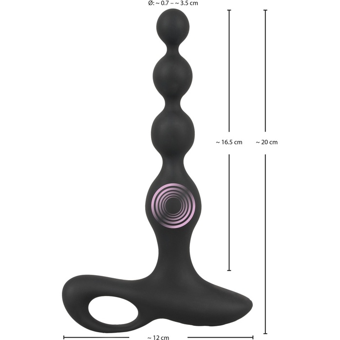 Черная анальная цепочка с вибрацией Rechargeable Anal Beads - 20 см - You2Toys. Фотография 11.
