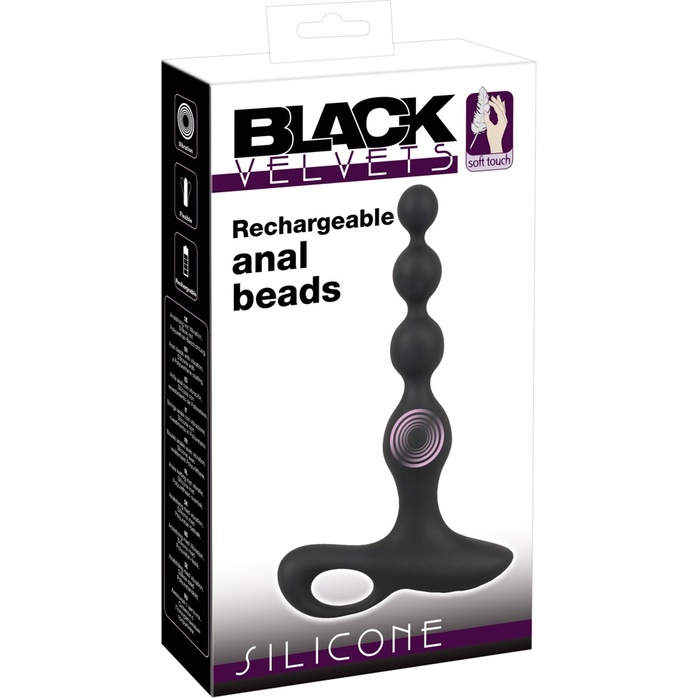 Черная анальная цепочка с вибрацией Rechargeable Anal Beads - 20 см - You2Toys. Фотография 12.
