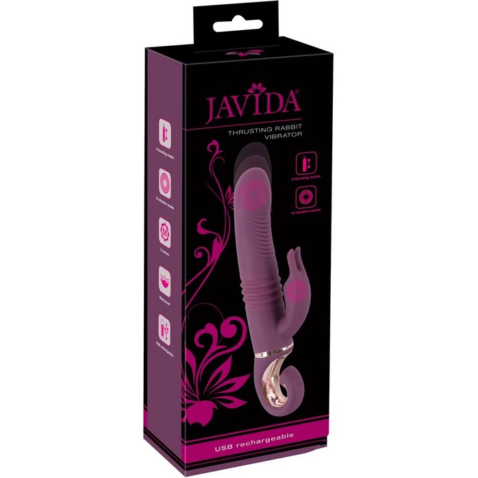 Фиолетовый вибратор-кролик Javida - 25,5 см - JAVIDA. Фотография 8.