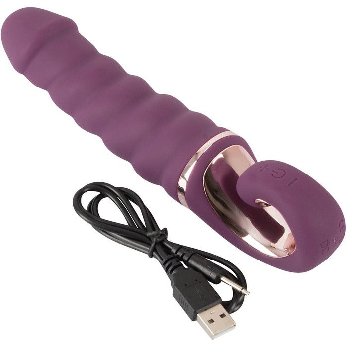 Фиолетовый вибратор Shaking Vibrator - 21 см - JAVIDA. Фотография 4.