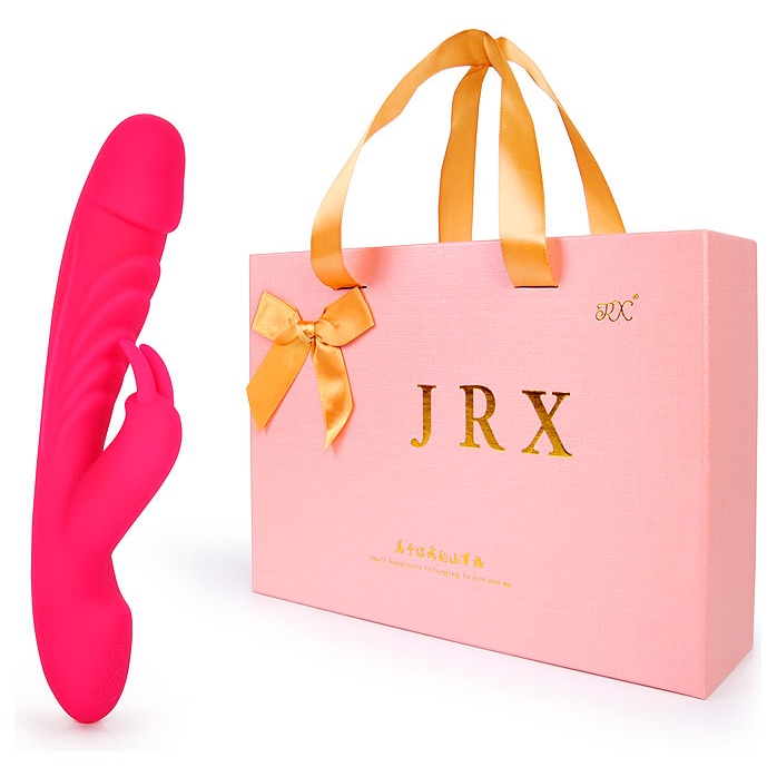 Ярко-розовый реалистичный вибратор-кролик JRX - 25 см. Фотография 4.