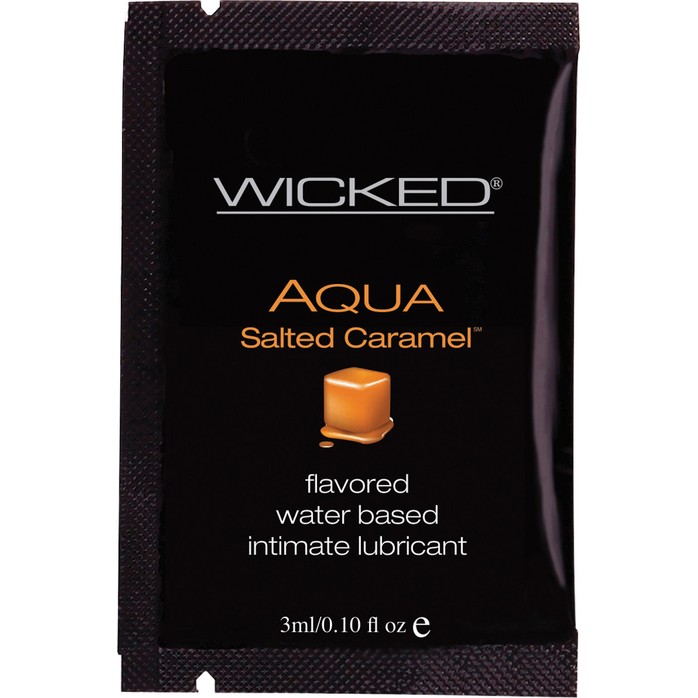 Лубрикант со вкусом соленой карамели Wicked Aqua Salted Caramel - 3 мл