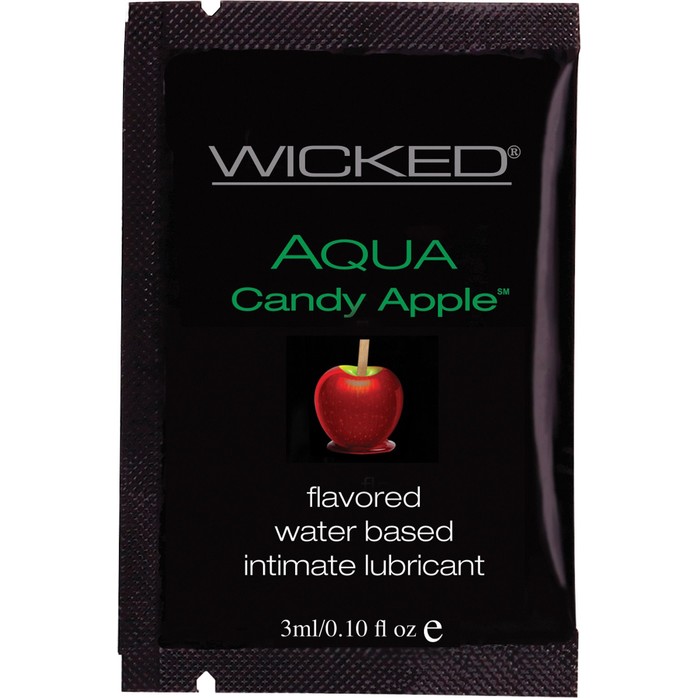 Лубрикант с ароматом сахарного яблока Wicked Aqua Candy Apple - 3 мл