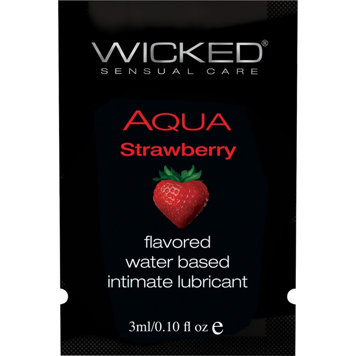 Лубрикант с ароматом клубники Wicked Aqua Strawberry - 3 мл