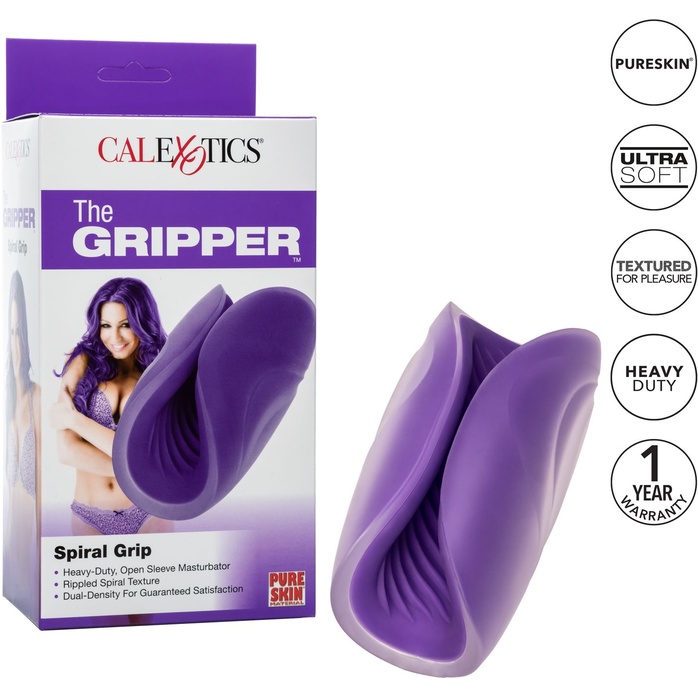 Фиолетовый рельефный мастурбатор Spiral Grip - The Gripper. Фотография 5.