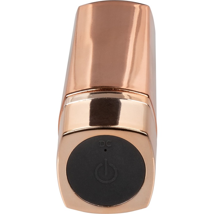 Золотистый вибратор-помада с пурпурным мягким кончиком Hide Play Rechargeable Lipstick. Фотография 3.