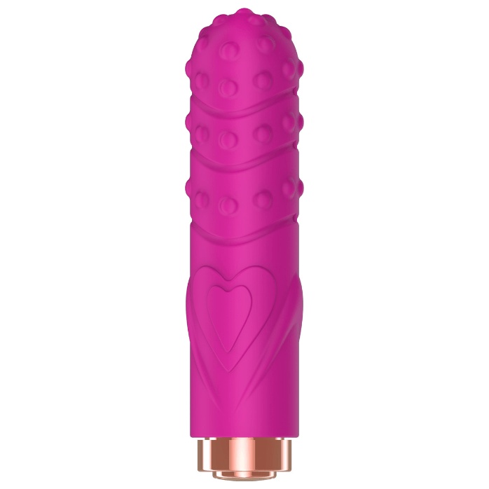 Ярко-розовая рельефная вибропуля Je Taime Silky Touch Vibrator - 9,4 см