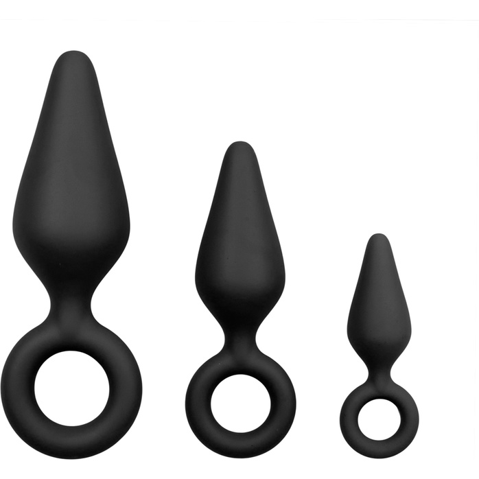 Набор из 3 черных анальных пробок Pointy Plug Set - Anal Collection