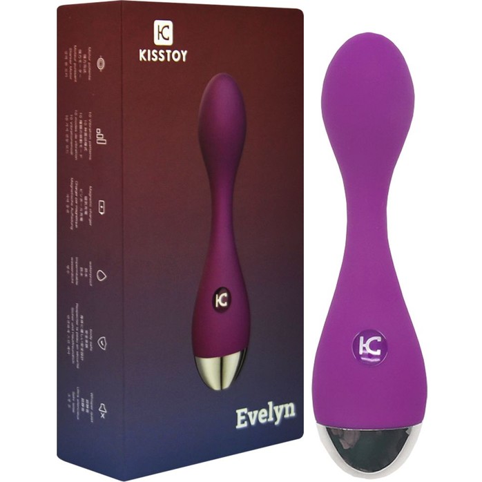 Фиолетовый вибромассажер G-Spot Evelyn - 15,1 см. Фотография 2.