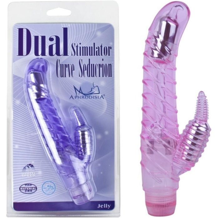 Розовый вибростимулятор-кролик Curve Seduction - 18,5 см. Фотография 2.