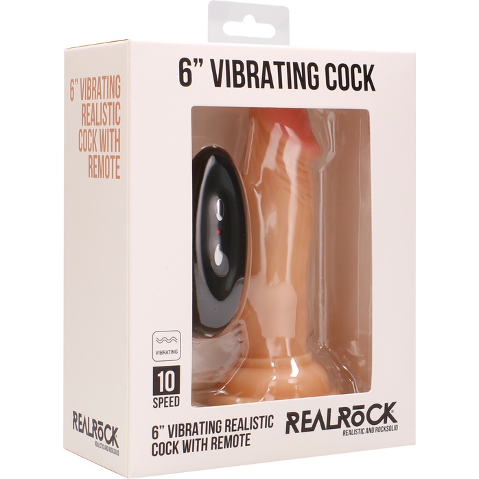 Телесный вибратор-реалистик Vibrating Realistic Cock 6 - 15 см - RealRock. Фотография 7.