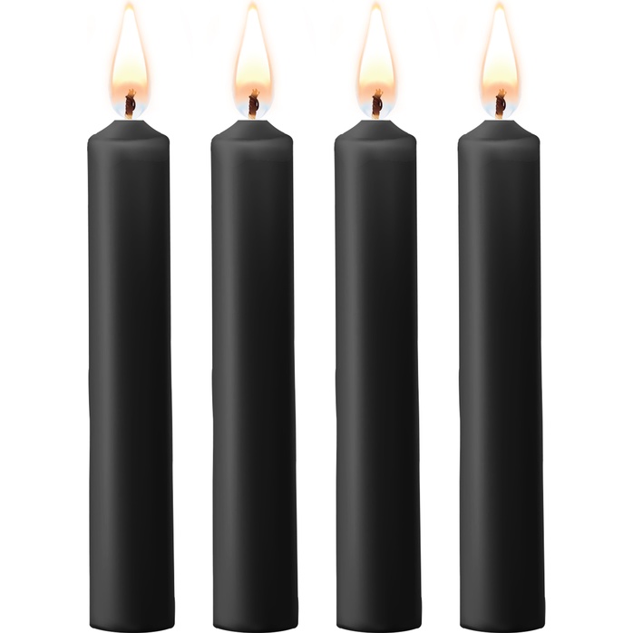 Набор из 4 черных восковых свечей Teasing Wax Candles - Ouch!
