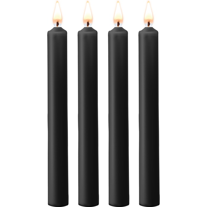 Набор из 4 черных восковых свечей Teasing Wax Candles Large - Ouch!