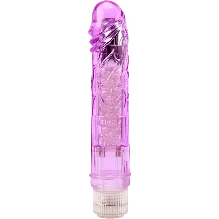 Фиолетовый вибратор Glitters Boy - 26,5 см - Crystal Jelly