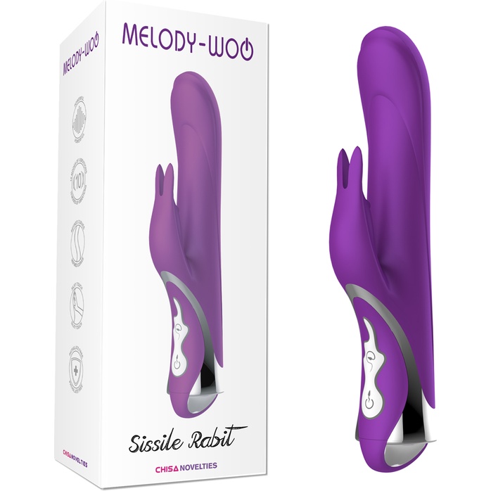 Фиолетовый вибратор-кролик Sissile Rabit - 23,5 см - Melody Woo. Фотография 2.