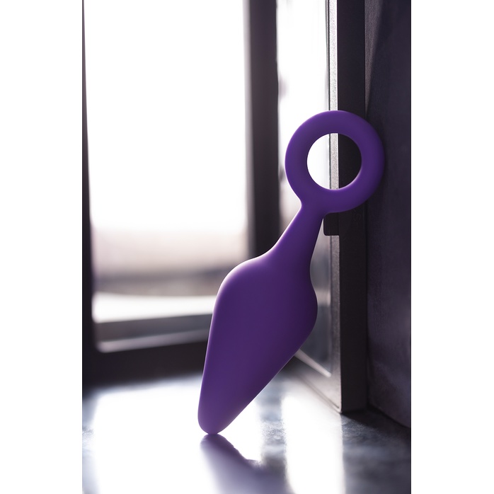 Фиолетовая анальная втулка с ограничительным колечком - 11,5 см. Фотография 8.