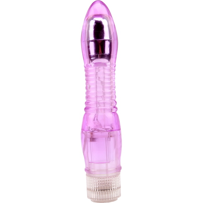 Фиолетовый вибратор Glitters Dual Probe - 21 см - Crystal Jelly