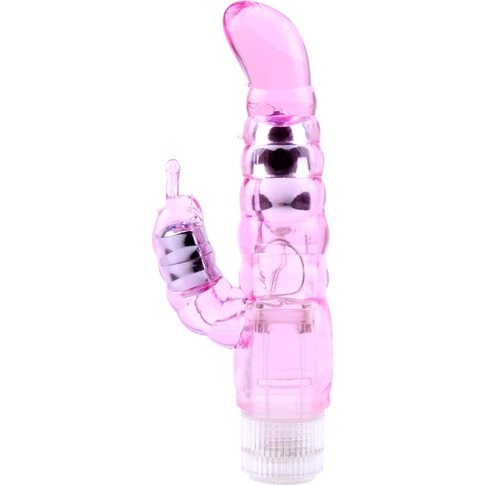 Розовый вибратор-кролик My Dual Pleasure - 21 см - Crystal Jelly