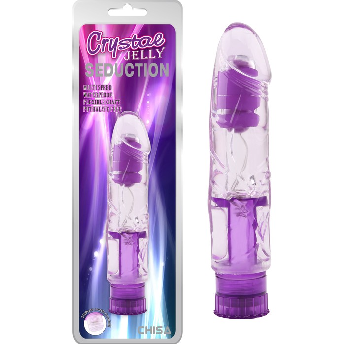 Фиолетовый вибратор Seduction - 16,2 см - Crystal Jelly. Фотография 2.