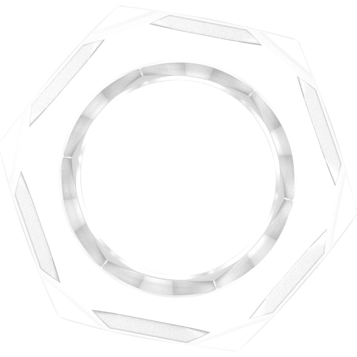 Прозрачное эрекционное кольцо-шестигранник Nust Bolts Cock Ring - Get Lock