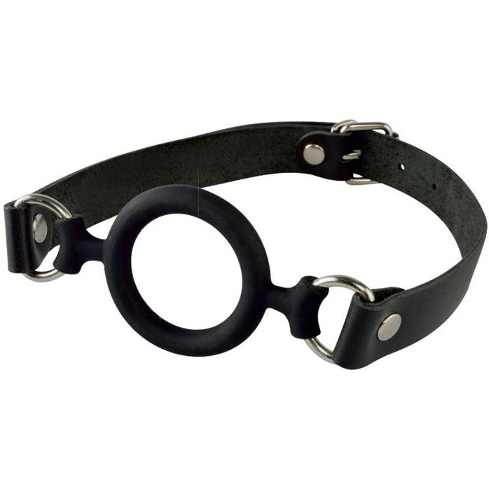 Черный кляп-рамка на регулируемых ремешках - BDSM accessories