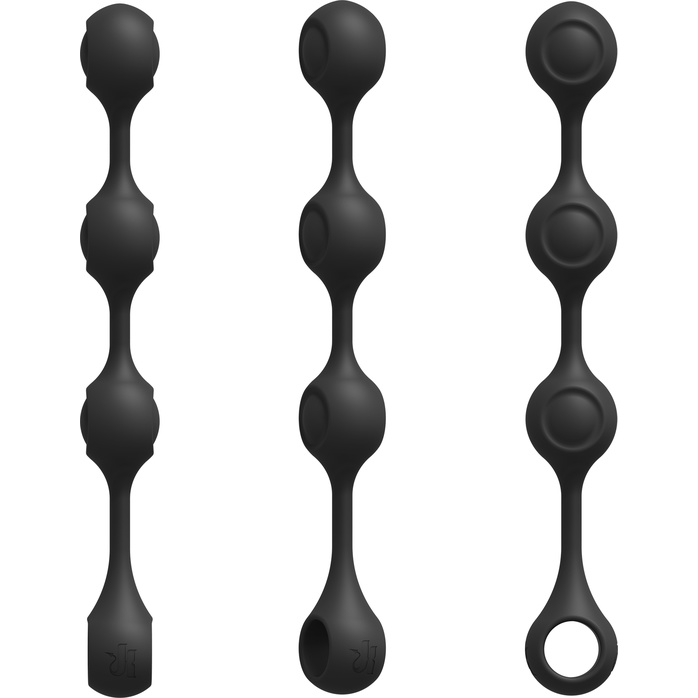 Черные утяжеленные анальные шарики Anal Essentials Weighted Silicone Anal Balls - 34,3 см - Kink. Фотография 2.