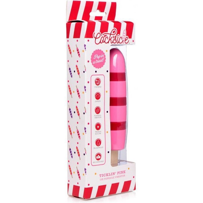 Розовый вибростимулятор-эскимо 10X Popsicle Vibrator - 21,6 см. Фотография 3.