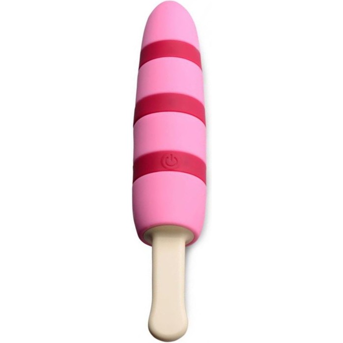 Розовый вибростимулятор-эскимо 10X Popsicle Vibrator - 21,6 см