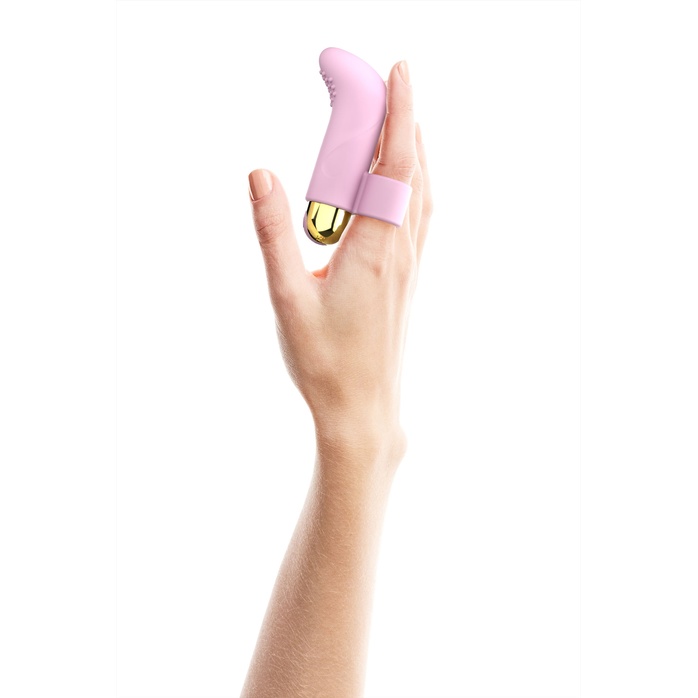 Розовый вибратор на палец Touch Me - 8,6 см. Фотография 3.