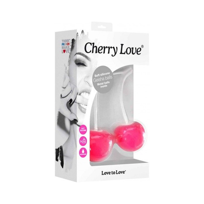 Ярко-розовые вагинальные шарики Cherry Love. Фотография 3.