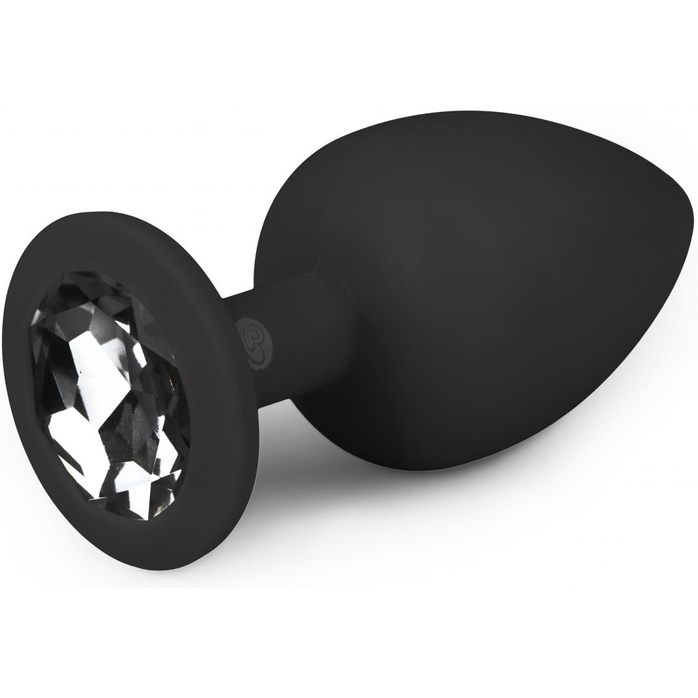 Черная анальная пробка с кристаллом Diamond Plug Large - 10 см - Anal Collection