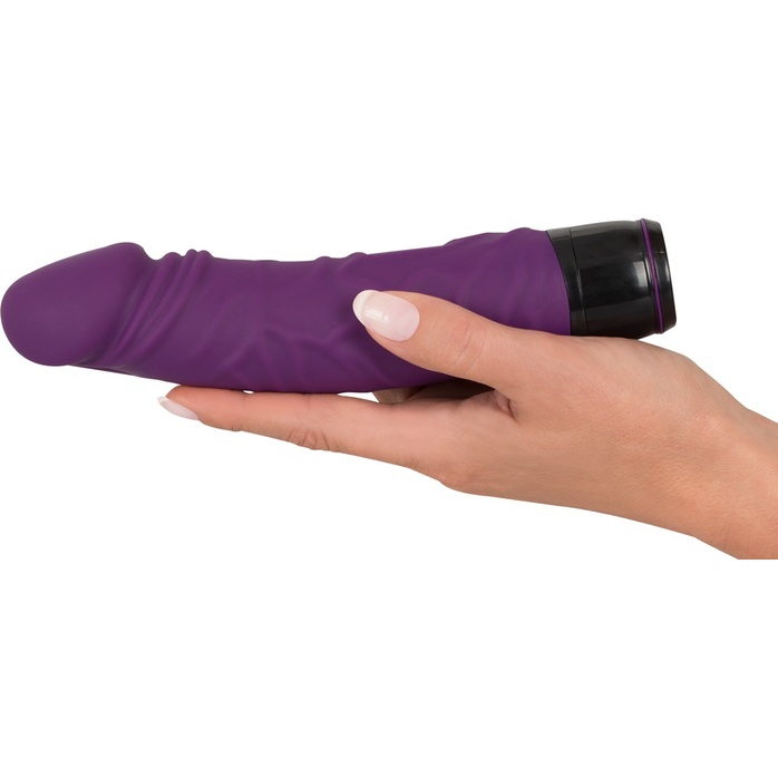Фиолетовый вибратор Vibra Lotus Penis - 20 см - You2Toys. Фотография 3.