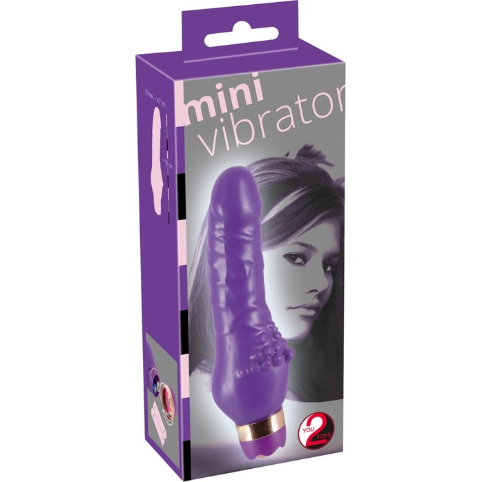 Фиолетовый вибратор Minivibrator с шипиками - 16 см - You2Toys. Фотография 7.